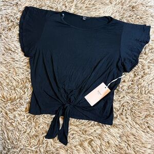 Blashe Black Tie Front Top - Size L